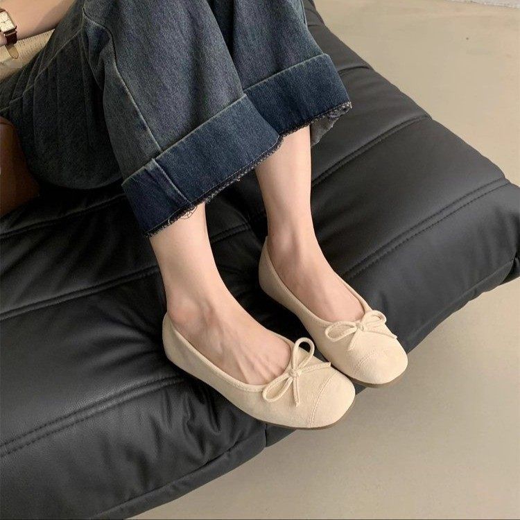 French retro soft-soled single shoes silver women's shoes autumn absolute child ladyshoes evening bow red flats