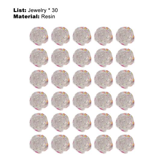 30Pcs Flower Nail Decor Glitter Stylish Nail Accessories Artificial Flower Nail Art Stud