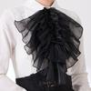 Fashion Jabot Spread Lapel Detachable Layered Flouncing Collar French Design For Dresses Blouses Effortless