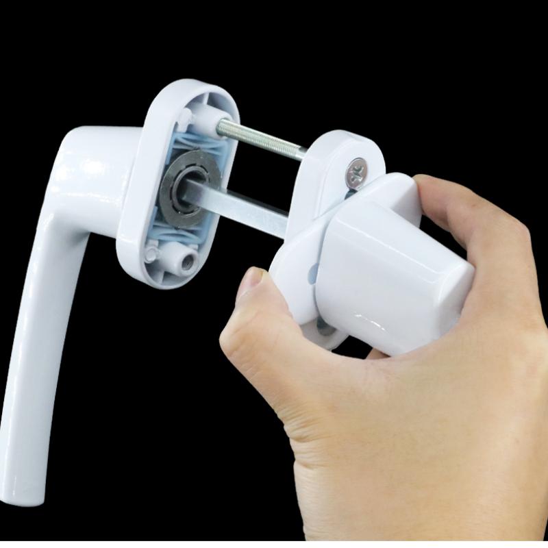 1 Set of Zinc Alloy Plastic Steel Door Split Handle Lock Balcony Bathroom Sliding Door Double-sided Transmission Handle
