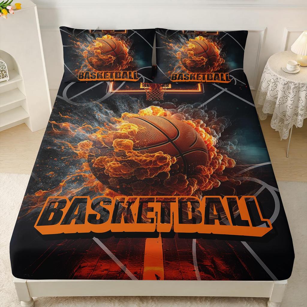Ball Sports Pattern Mattress Three-Piece Digital Printing Mattress Bedding Set Adult Children