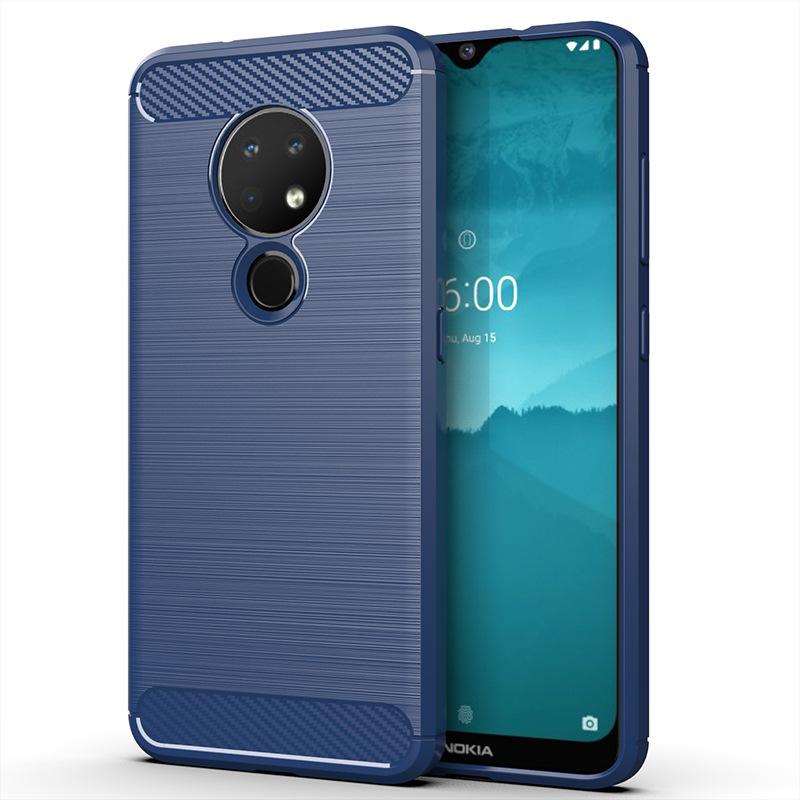 Custodia Super Luxury per Nokia 6.2 nokia7.2 Cover posteriore antiurto in fibra di carbonio morbida per Nokia 7.2 Custodia per telefono TPU opaca