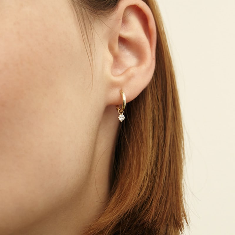 LUNNE 14k Signity Stone Charm (14k Gold) #LCC01