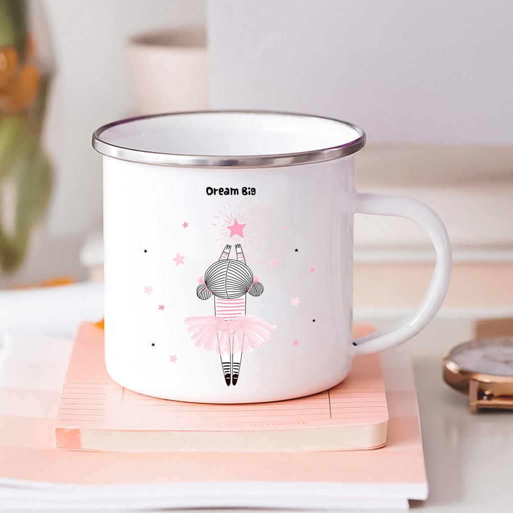 Born To Dance Ballet Girls Printed Enamel Mugs Kids Cup of Coffee Travel Mug Stainless Steel Mug Kawaii Friends Drinkware Cupshe
