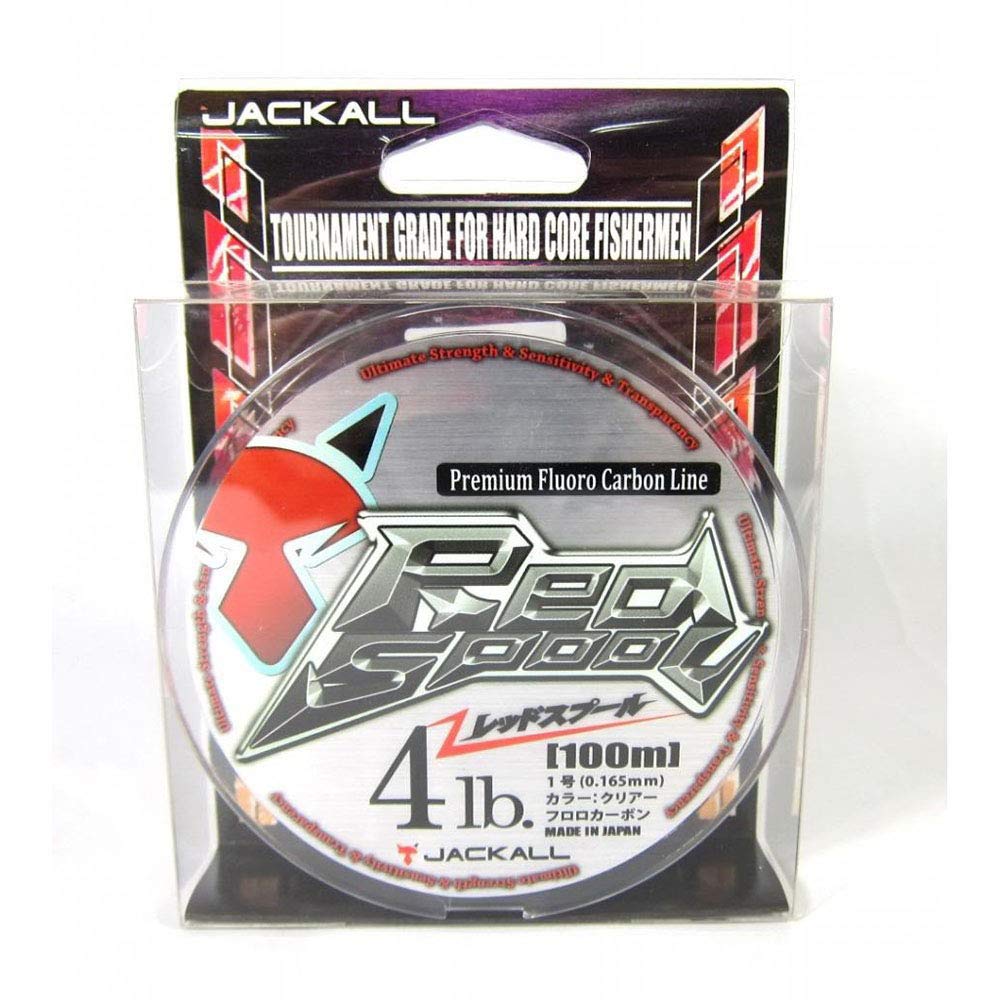 JACKALL Fluorocarbon Red Spool Package 3lb Line, (Old Model), 100m, 0.8,