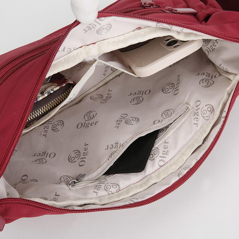 Wasserdichte Nylon-Umhängetasche für Damen, Crossbody-Tasche, mehrlagig, leicht, Muttertasche