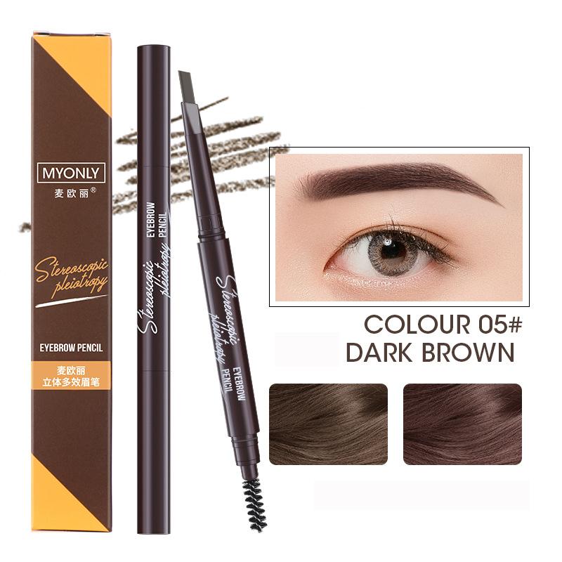 Myonly Three-dimensional Multi-effect Eyebrow Pencil Double-headed Triangle Word Beginner Eyebrow Pencil Is Not Easy To Smudge Makeup Pencil