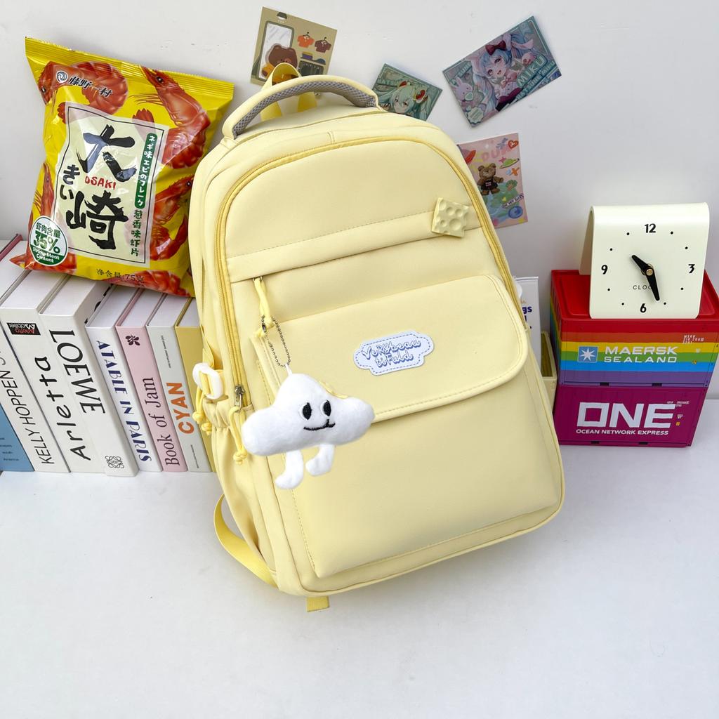 Schoolbag new high-value Japanese ins fresh and sweet macaron backpack girl student large-capacity backpack