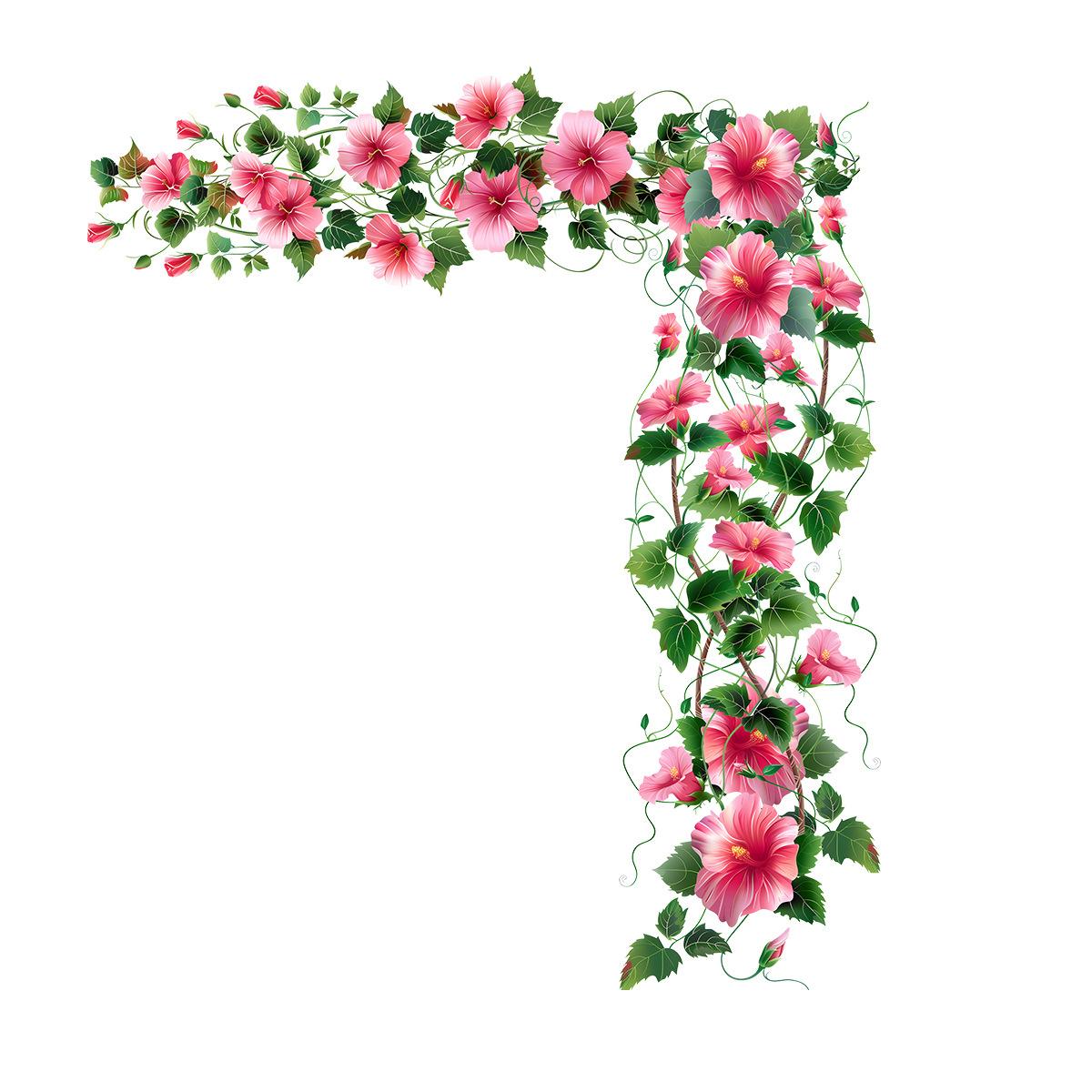 

Рожева Квітка із Зеленим Листям Наклейка на Стіну Самоклеюча для Спальні Вітальні Передпокою Прикраса для Домашніх Дверей 40x90cm різнокольоровий