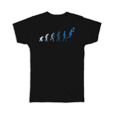 Gift T-Shirt : Basketball Human Evolution Humor Funny Art Print For Sport Lover