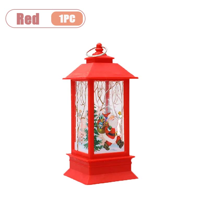 

1-4PCS Christmas Lantern LED Decorative Night Light Tabletop Lamp Featuring Santa Claus Snowman Holiday Theme Home Decoration