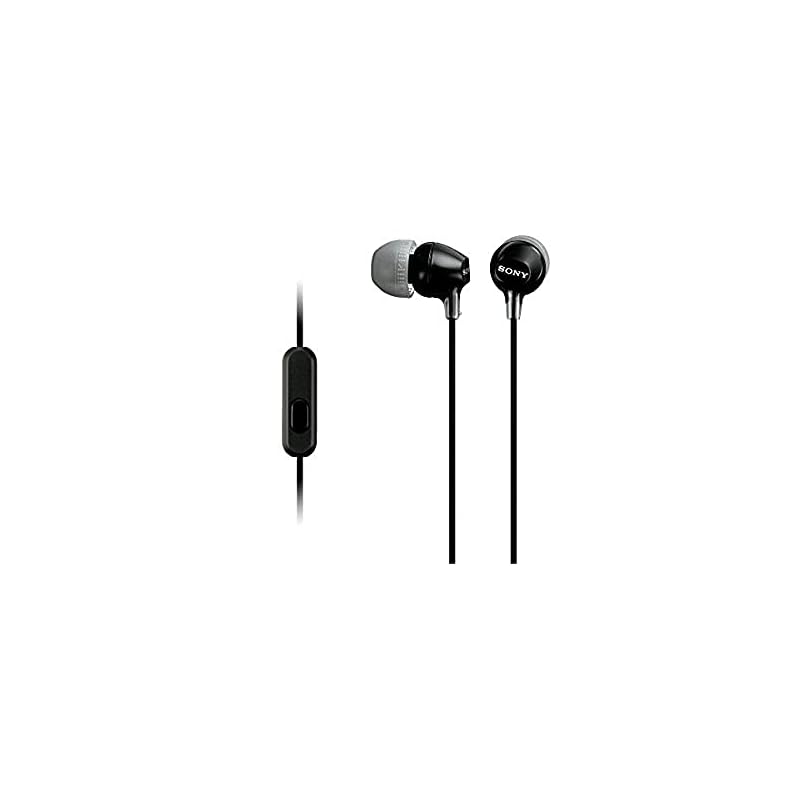 Sony MDR-EX15AP Earphones: In-ear Type with Remote Control and Microphone, Black MDR-EX15AP B