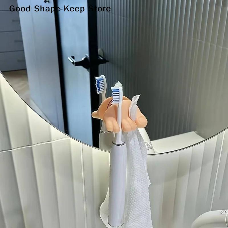 dailyToothbrush Holder with Suction Cup Funny Cartoon Storage Rack Kids Bathroom Organizer Creative Decorative Wall Mounted