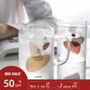 450ML Large Capacity Woman's Face Clear Abstract Glass Cup With Handle Coffee Breakfast Milk Beer Mug Tea Cups Couple Gifts