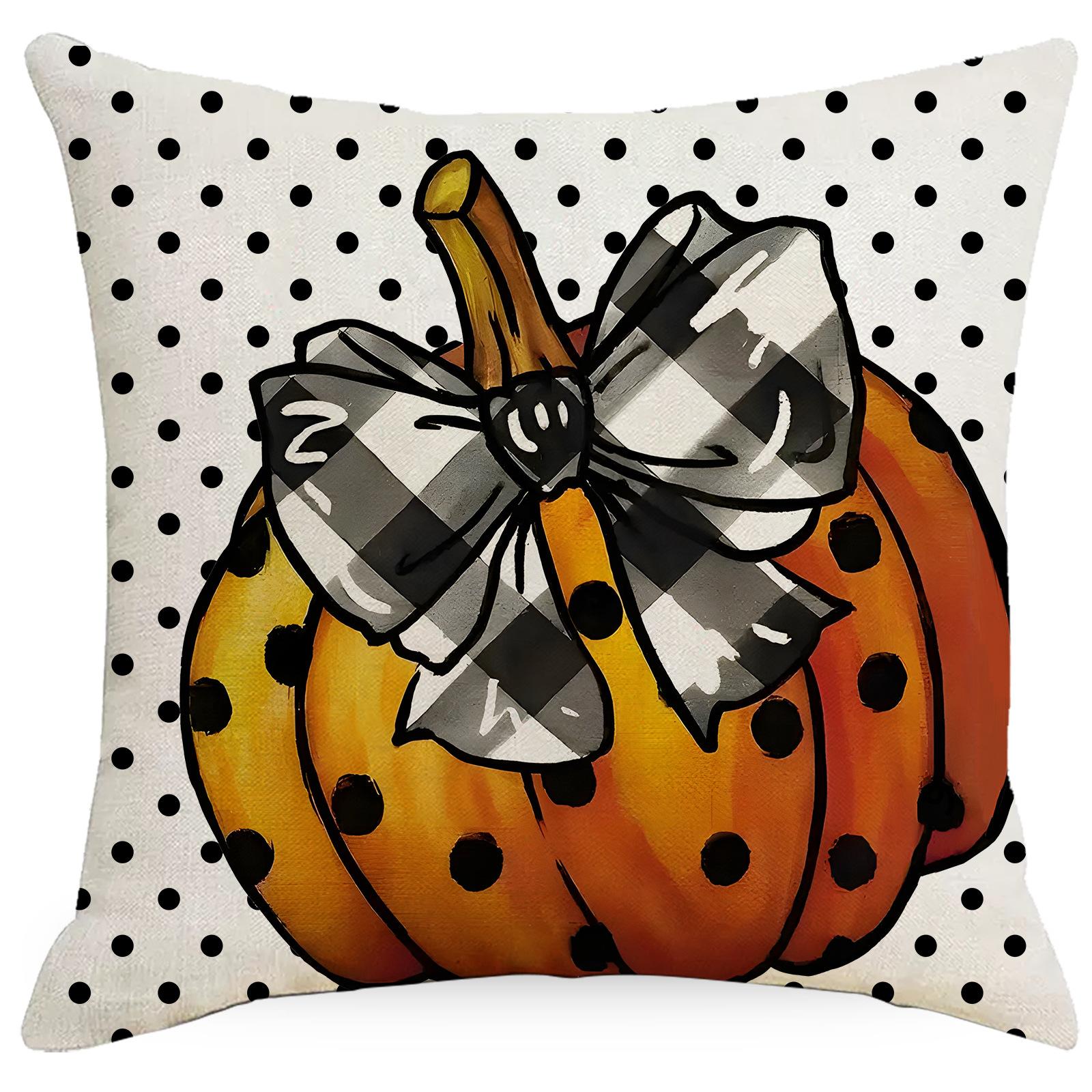 New Halloween Thanksgiving Pillow Cover Sofa Cushion Pillow Cover Linen Halloween Home Ornament Cushion Premium 45 * 45Cm
