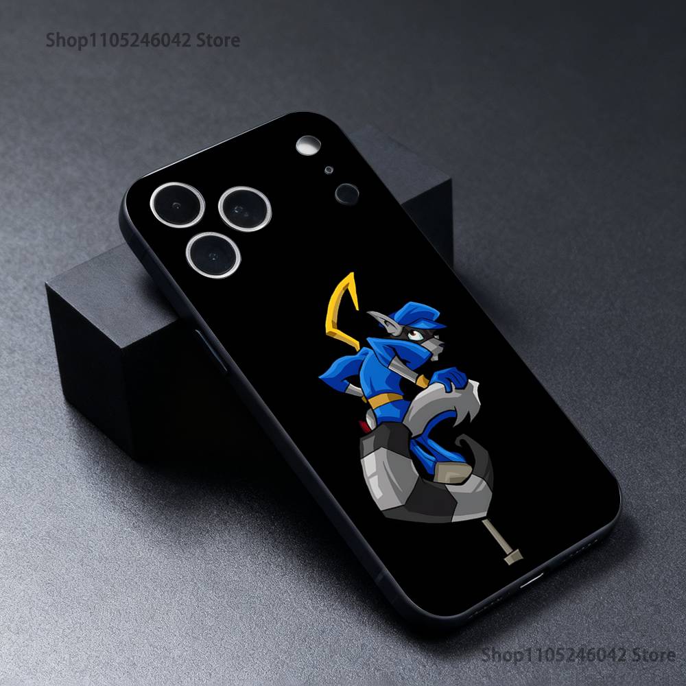 Herní kryt na telefon Sly C-Cooper Pro iPhone 17,16,15,14,13,12,11,Pro,XS,Max,XR,Plus,E,SE4,Mini Černý měkký kryt