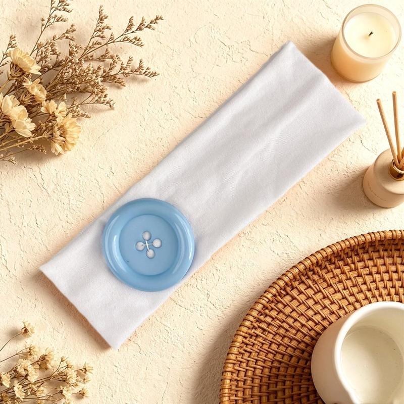 Summer Dopamine Large Button Wave Dot Headband Fashionable Ins Style Elastic Headband Colorful Hair Accessories For Women Girls