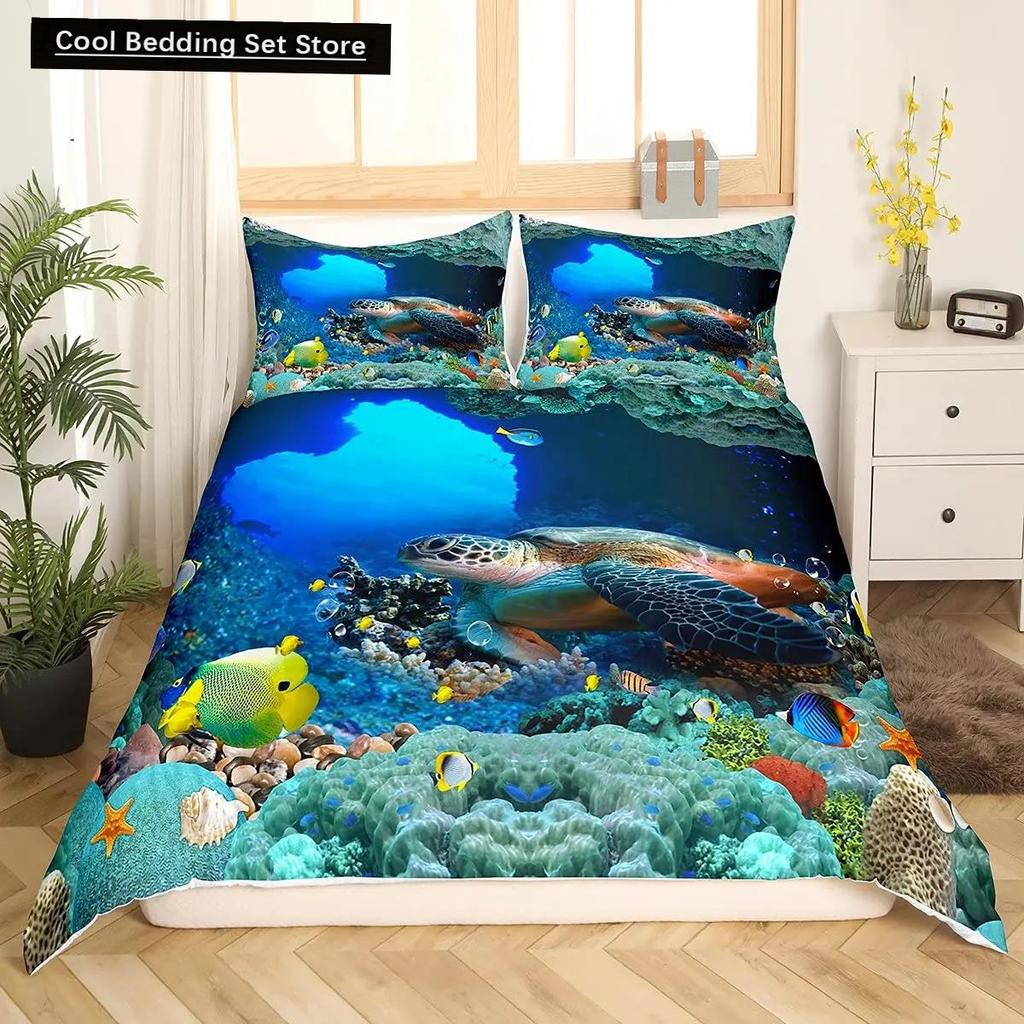 Täcke Strand Hav Hawaiiansk Palmträd Vågor Sängkläder Tropisk Ö Och Hav Strand Natur Tema Polyester Quilt