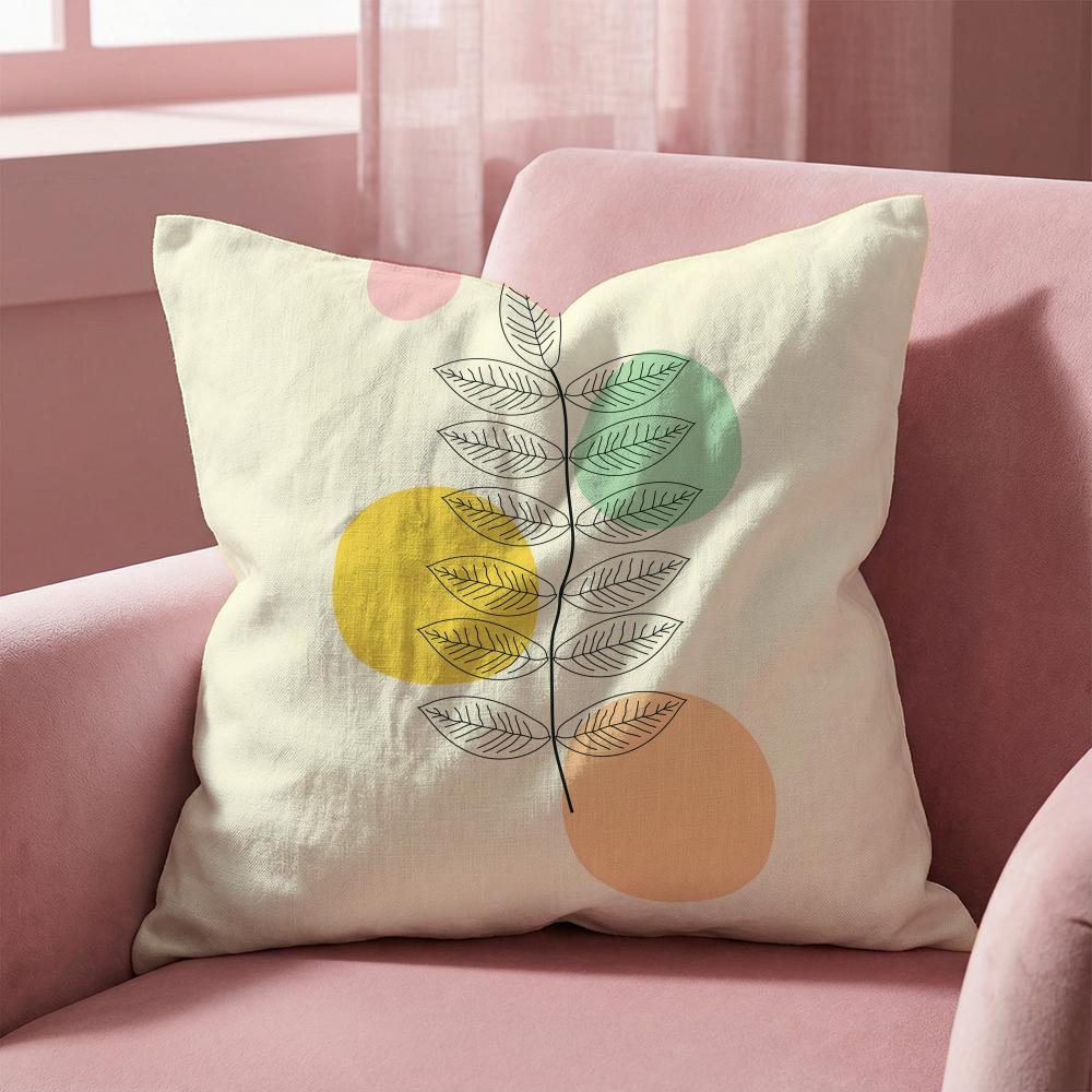 Abstract Simple Geometric Leaf Cushion Cover Multi-Scene Pillow Cover for Home & Car - Reversible, Soft & Durable for Daily Use