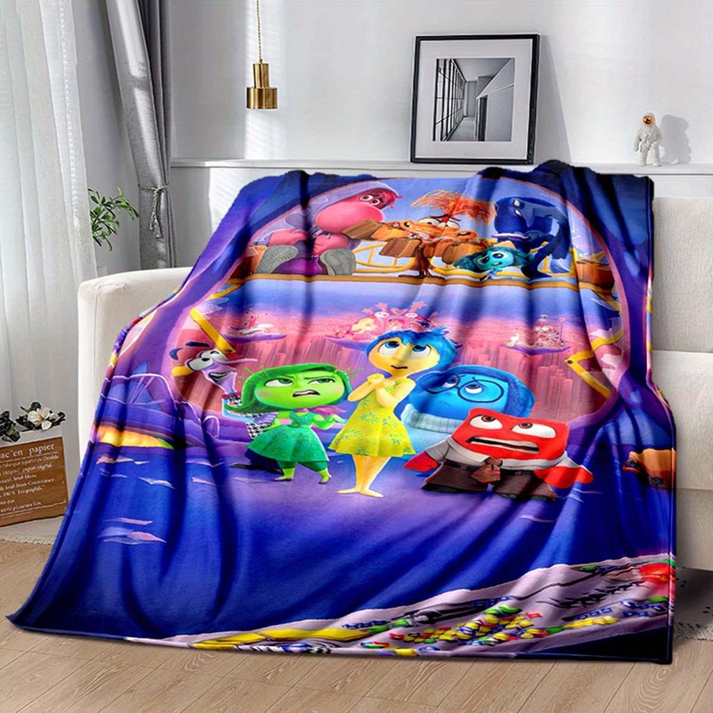 1pc Inside Out Printing Blanket for All Season, Cartoon Blanket, Office Blanket, Lunch Rest Blanket, Camping Talk, Car Blanket