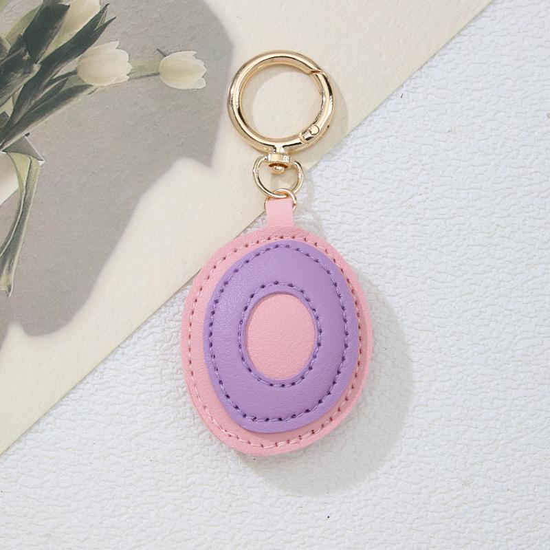 PU-Leder Bonbonfarbe A bis Z Initialen Schlüsselanhänger für Damen Einfach Mode Rucksack Telefonanhänger Autoschlüsselanhänger Schmuck Geschenke