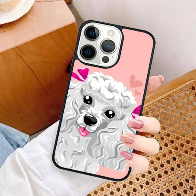 Kreslený kryt na telefon s pudlem pro iPhone 17 Air 16 16e 15 Plus pro Apple 13 11 12 14 Pro Max Kryt coque Shell