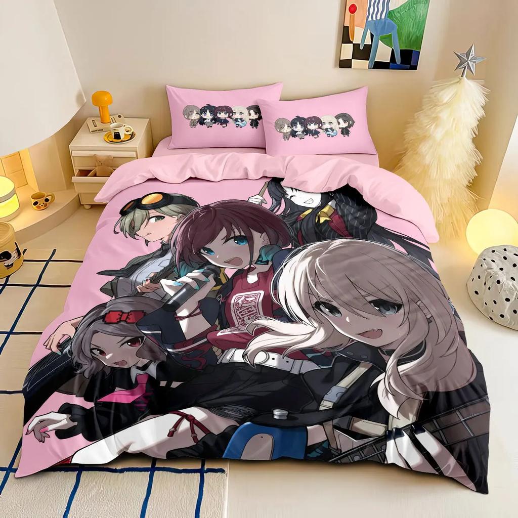 Set Copripiumino Anime Giapponese Girls Band Cry Stampa GBC Set Biancheria da Letto Camera da Letto Singolo Matrimoniale King Size