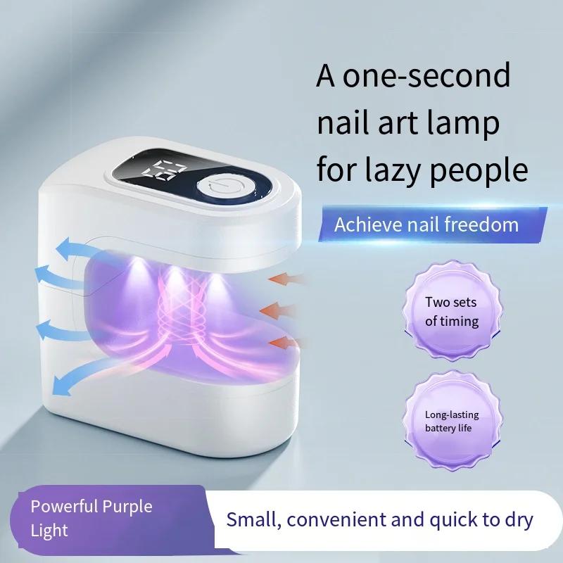 Portable Candy Nail Dryer Lamp Mini Quick Drying Manicure Phototherapy Machine Rechargeable with LCD Display Nails Curing Tool