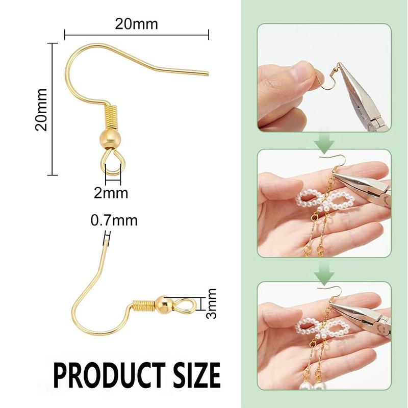 5 Paar 18K Gold Plated Ohrhaken Kupfer Hypoallergen Ohrdrähte Fischhaken für Schmuck DIY Ohrringherstellung