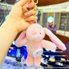 Cute Wool Long Ear Rabbit Keychain Pendant Doll Bag Cartoon Stuffed Ornament Toy