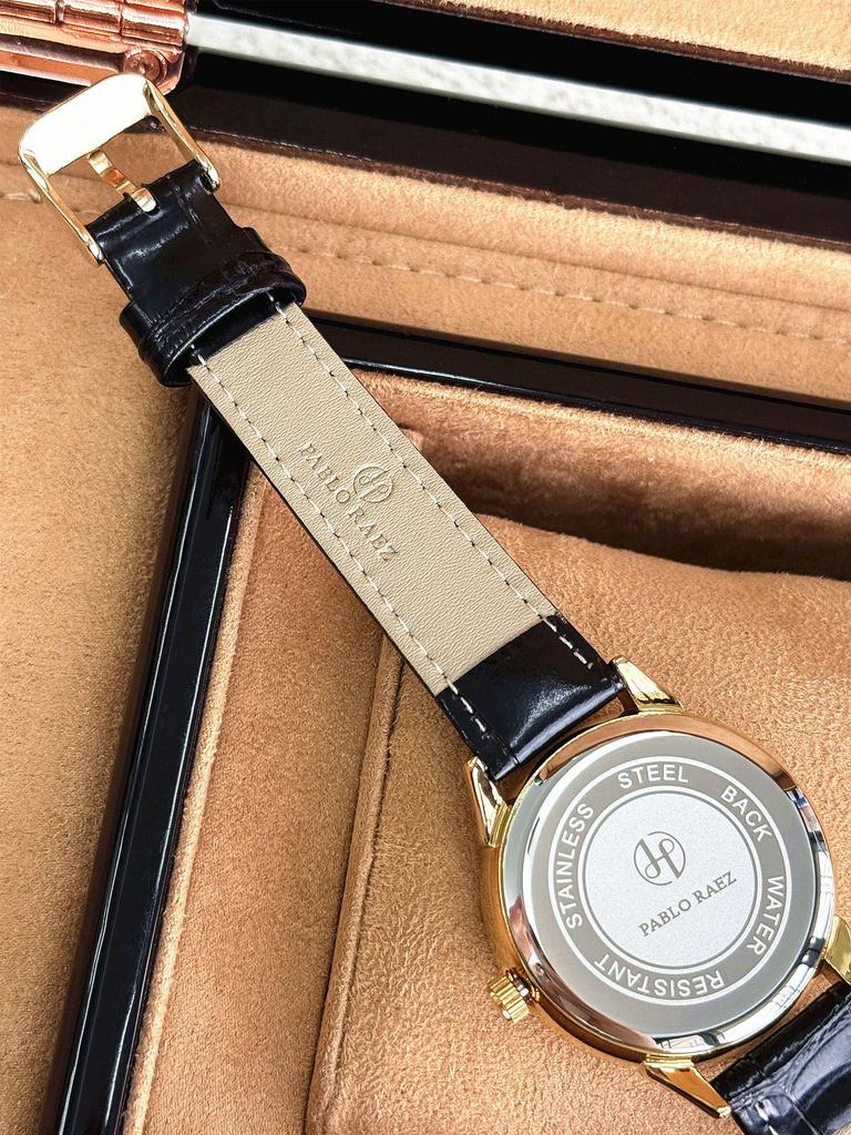 Pablo Raez Women's Luxury Gold Rhinestone Waterproof Wristwatch