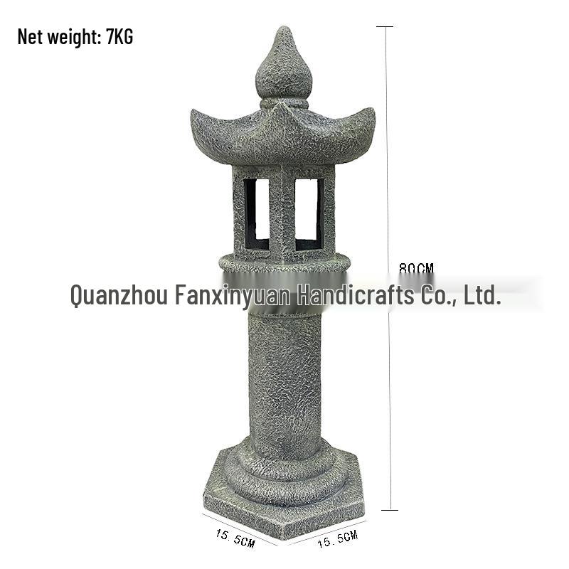Large Japanese Zen Stone Pagoda Garden Lantern