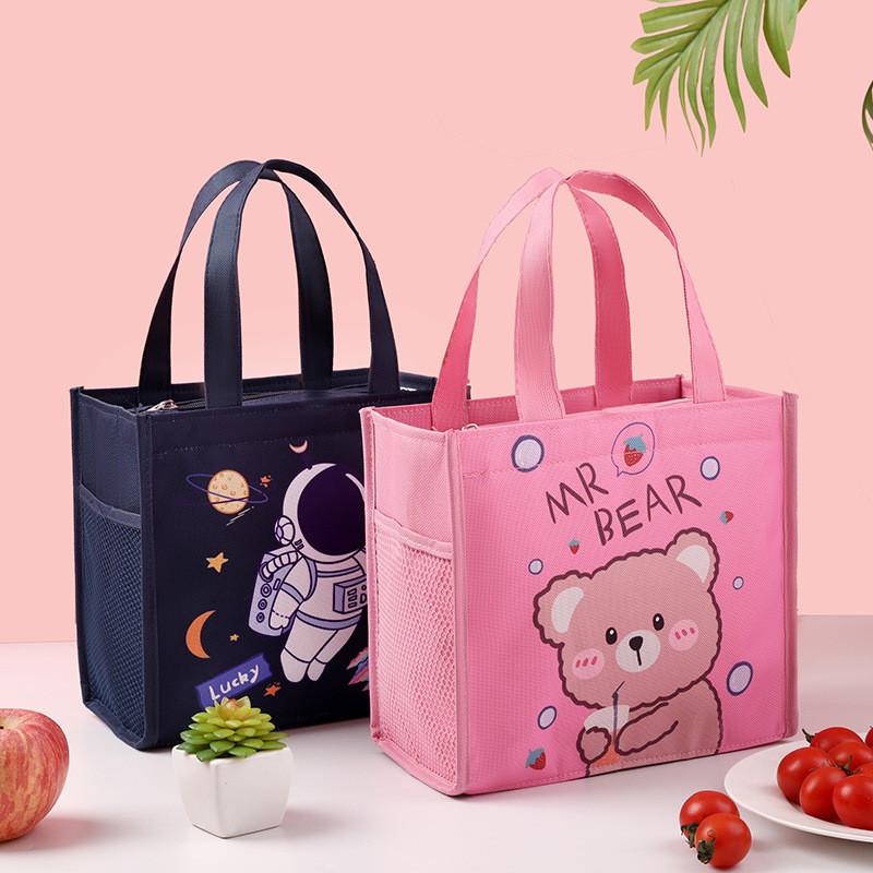 Cartoon Animal Insulated Lunch Bag With Material For Students And Office Workers