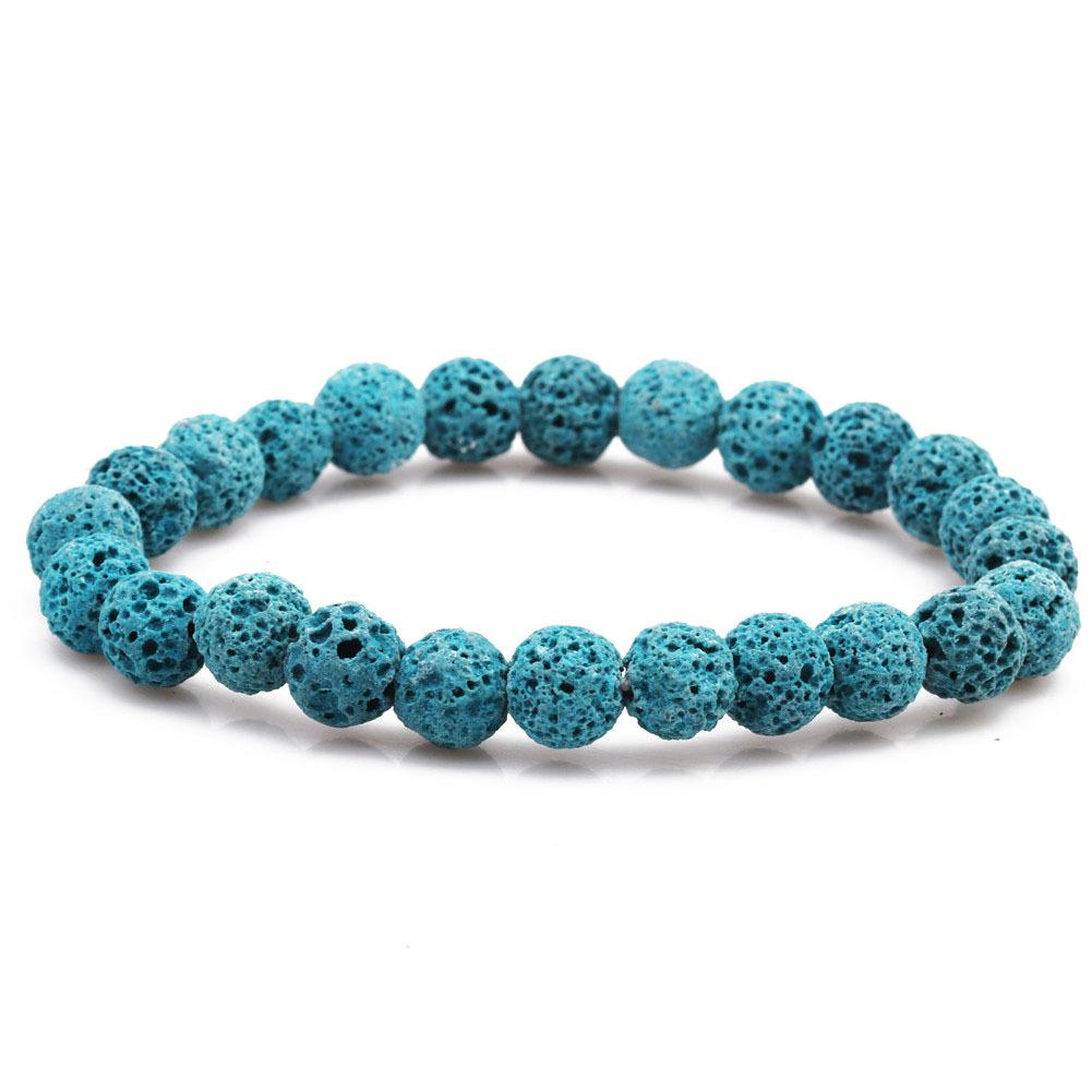 1шт 8 мм браслет из вулканического камня многоцветный красочный браслет из огненного камня синий