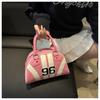 Sac à Bandoulière Rayé Color Block en Similicuir pour Femme Été Nouveau Sac de Soirée Semi-Cercle Sac à Main Sacoche Bowler Tendance