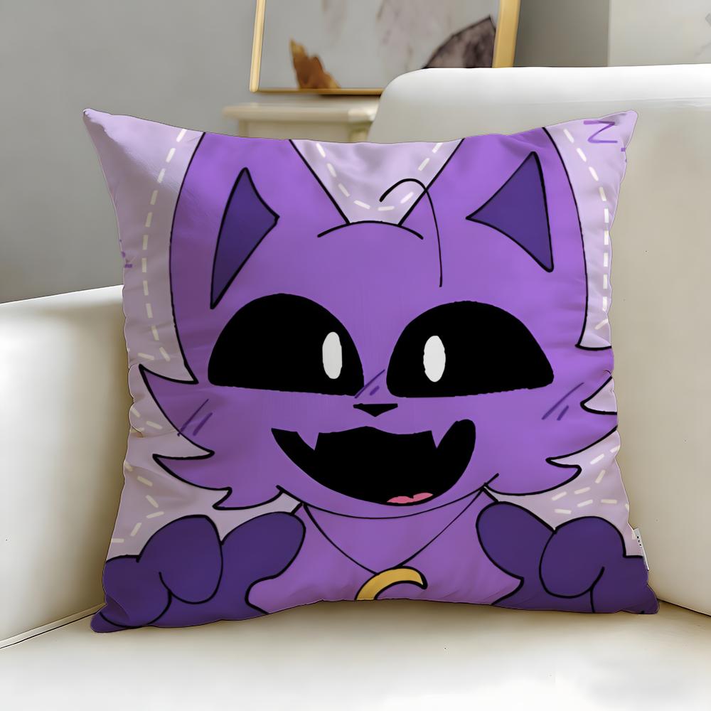 popular cartoon character Catnap Cushion Cover Soft & Easy-Wash Pillow Case – Versatile for Couch, Bed, Travel and Office
