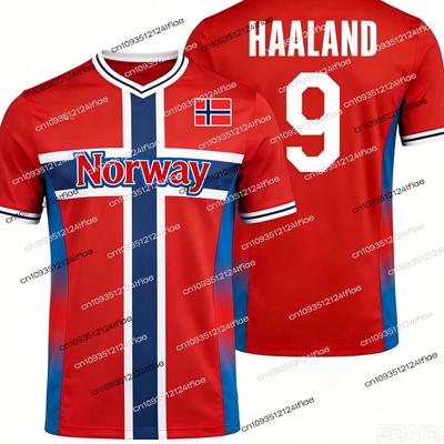 Camiseta Deportiva de Fútbol para Hombre Estilo Noruego 2026 Edición Especial HAALAND Camiseta de Fútbol Camiseta de Secado Rápido para Exteriores Ropa Casual