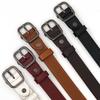 Minimalist Pu Leather Square Buckle Belt With Metal Pin Buckle For Daily Wear