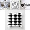 Stylish Geometric Cushion Cover With Dotted Grid And Triangular Patterns For Modern Decor