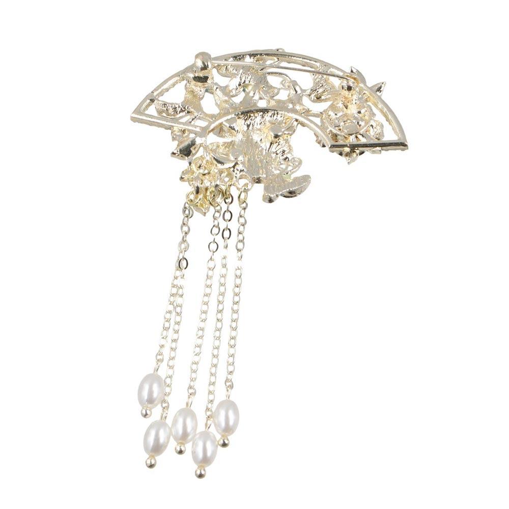 Dripping Oil Peony Flower Badge Chinese Style Banquet Clothes Pin Enamel Fan Brooches Friends Gift