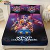 3pcs K-Pop Demon Hunters Printed Chipless Bed Sheet Set Multi Size Soft Bed Cover Bedroom Bedding Decoration Machine Washable