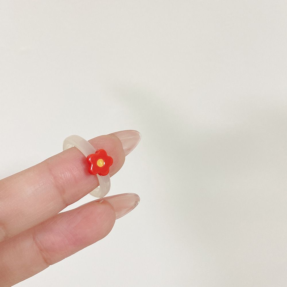 Transparent Cute Korean Girls Women Fashion Jewelry Acrylic Rings Resin Finger Rings