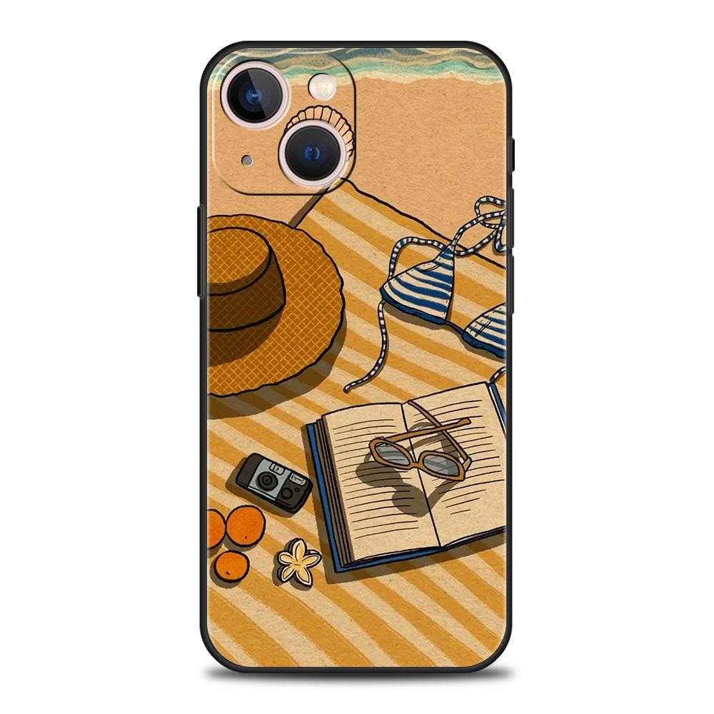 Summer Beach Phone Case Cover for iPhone 17 16 15 14 13 12 11 Pro Max 17 Air Plus Shockproof Soft TPU Shell Fundas Capas Coque