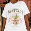 Matcha Lover Shirt, Cute Coquette Matcha Tee, Iced Matcha Latte Graphic, Top Pink Bow Aesthetic Gift for Women, Trendy Tee