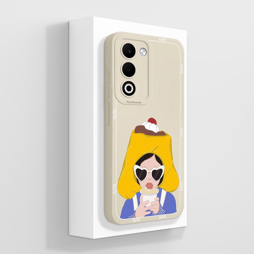 For Oppo A5 A5x A3x Realme C71 C75 Luxury Shockproof Phone Covers Cute Cartoon Cat Pattern Liquid Silicone Anti Slip Protective Shell For Oppo Housing