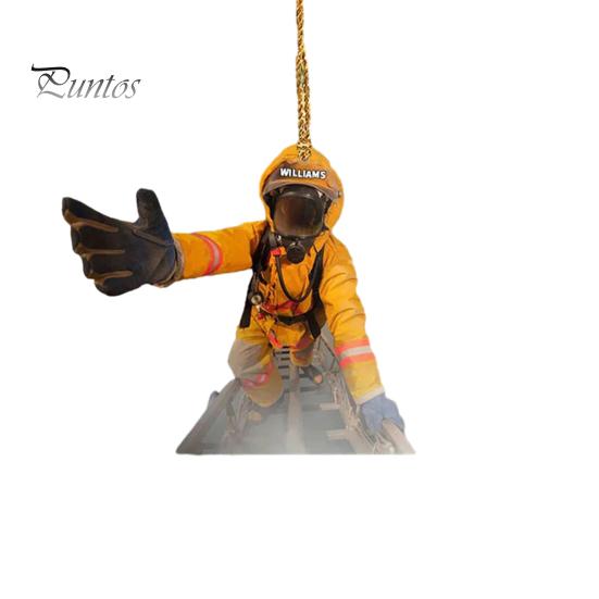 Vánoční stromeček Hasič ozdoba se šňůrkou Široce používané auto Zpětné zrcátko Hasič přívěsek závěsná dekorace