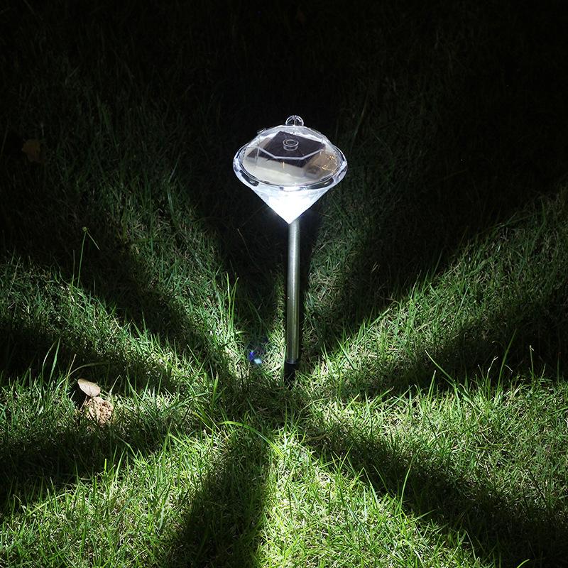 Solar Powered Simulation Diamond LED Ground Mounted Lawn Light, Outdoor Garden Trail Courtyard Wedding Festival LED Decor Light