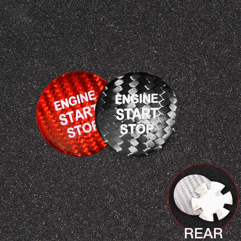 FLUGGESCHWINDIGKEIT Carbon Faser Auto Motor Start-Taste Aufkleber für Lexus IS250 IS200 IS300 ES350 ES330 GS350 GS300 NX300 NX200T RX350 RX300 LX RC (rot)