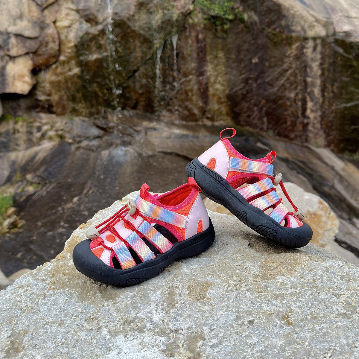 

XSHX Traceway Sandals Mountain Functional Baotou Steady Heel Boys and Girls Summer Breathable Ice Feel Outdoor 25