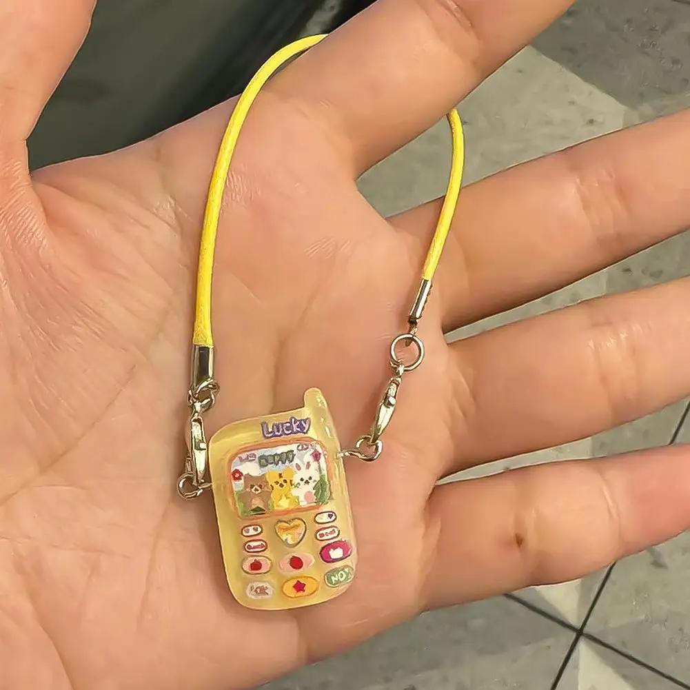 Doll Mini Pendant Model Cartoon Cute Little Mini Mobile Phone Ornament for 15-17cm Labubu Cartoon Pendant Sweet Couple Gift